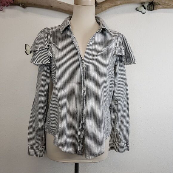 Nordstrom's BP striped blouse with epaulets - Picture 1 of 7